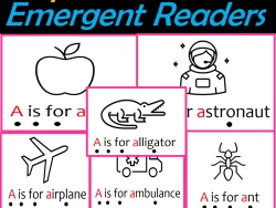 Alphabet Emergent Readers| 26 Beginning Sounds ABC Coloring Books - 200 pages