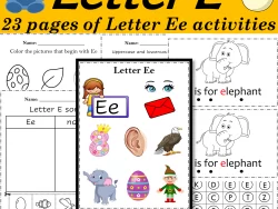Alphabet Letter of the Week E Activities - Printable PDF