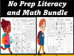 Back to School NO PREP Math and Literacy BUNDLE (Kindergarten and Preschool)