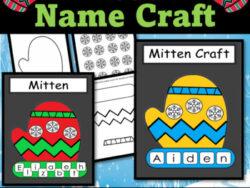Winter Mitten Name Craft, Winter Holidays Craft and Activities