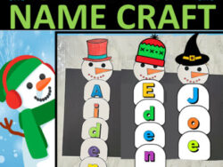 Snowman Name Craft, Winter Snowman Sight word Activities
