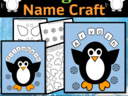 Winter Penguin Name Craft, Winter Holidays Craft and Activities