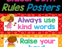 Classroom Rules Posters , Flashcards, Decor- Editable PPT | Back To School
