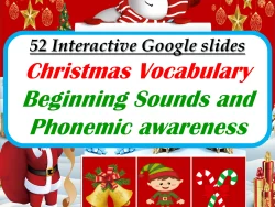 Christmas themed Beginning Sounds with Audio - 52 Google Slides
